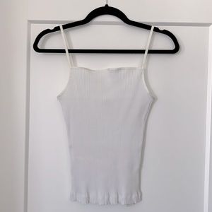 Wilfred (Aritzia) Sculpt Knit Ribbed White Stretch Tank M